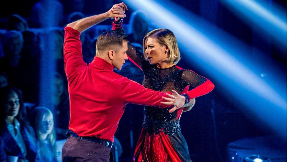 Rachel Riley and Pasha Kovalev performing together on Strictly Come Dancing.