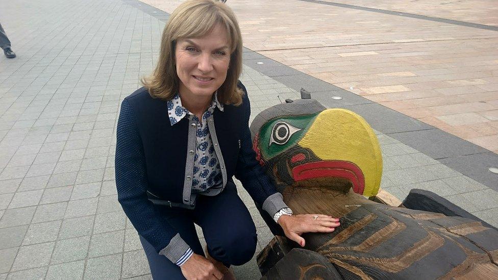 Fiona Bruce and Totem Pole