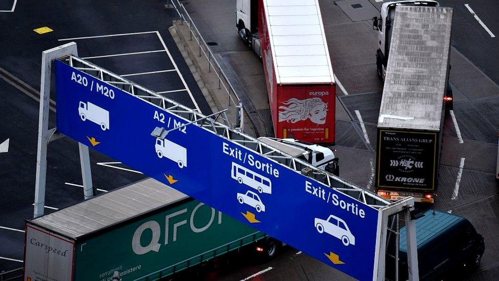 Lorries at Dover port