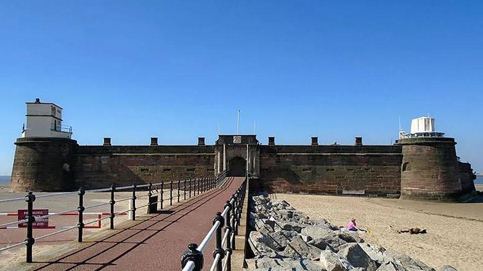 Fort Perch Rock which was a coastal defence battery to protect the Port of Liverpool in New Brighton and now home to a maritime and aviation museum.