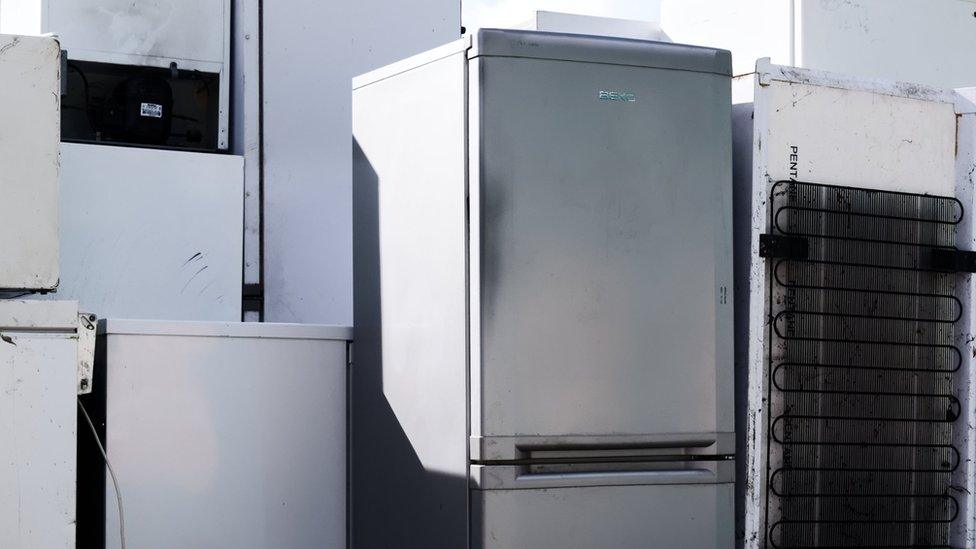 refrigerators stacked up at High Wycombe