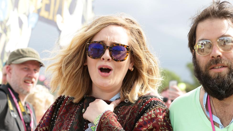 Adele with her partner Simon Konecki at Glastonbury 2015