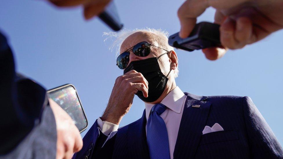 President Joe Biden speaking to reporters