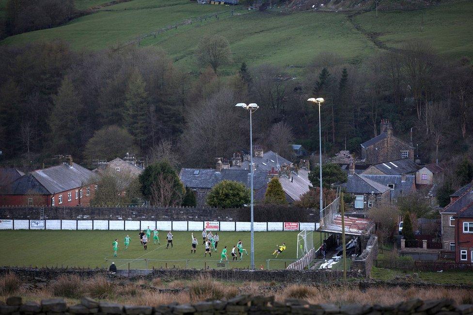 Visiting midfielder Jack O'Leary gives his team the lead