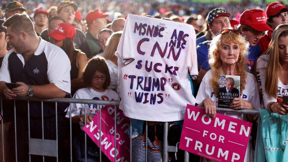 Supporters rally with Trump in Tampa, Florida