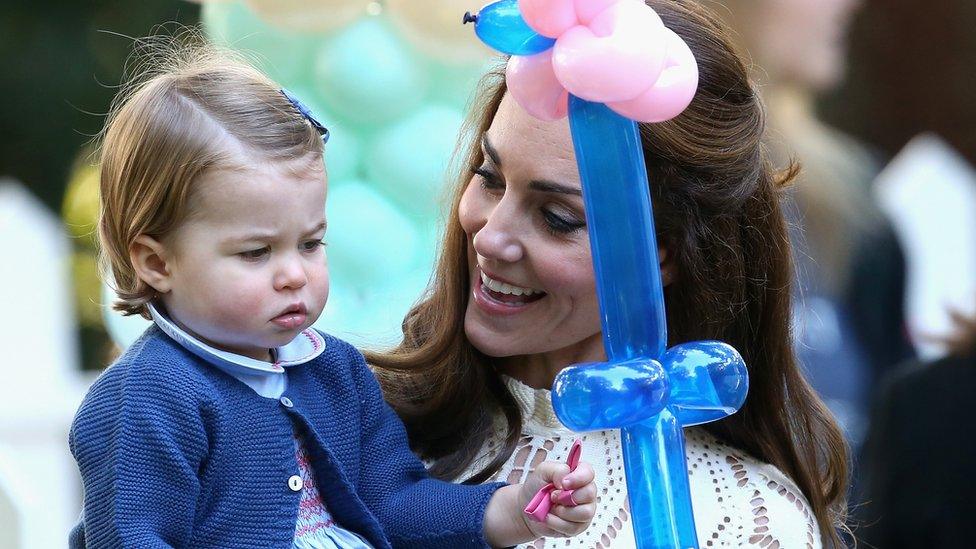 Princess Charlotte with a balloon