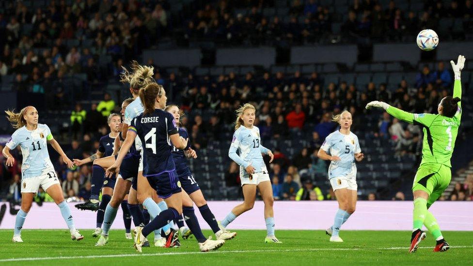 Sophie Howard headed in with the very last touch of the game to earn Scotland a dramatic draw