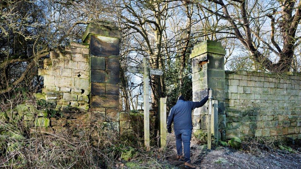 Boundary wall at Waterton Park, near Wakefield