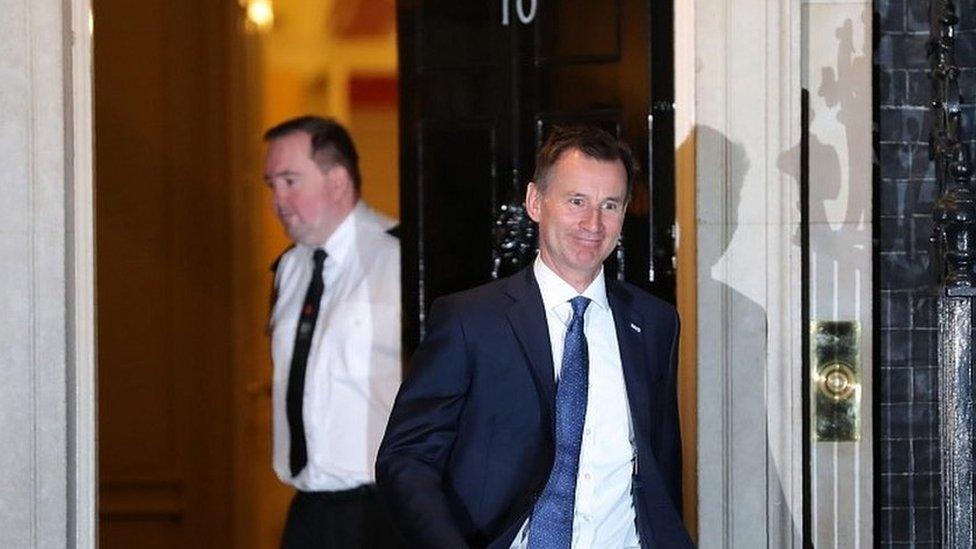 Jeremy Hunt leaves Downing Street as health secretary