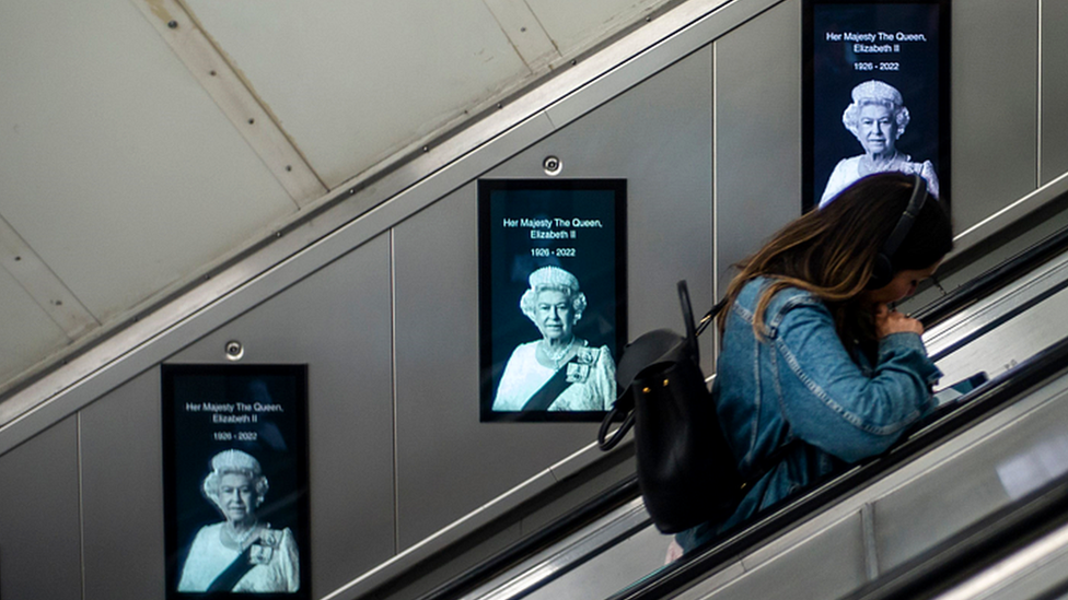 Woman travelling on London Underground