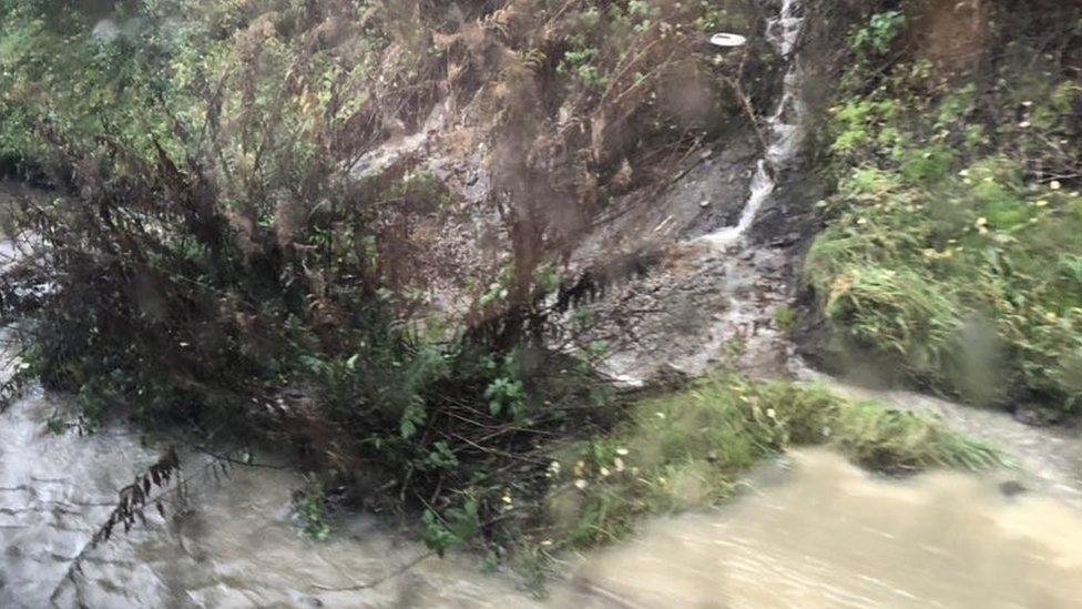 Landslip between Oxenholme and Penrith