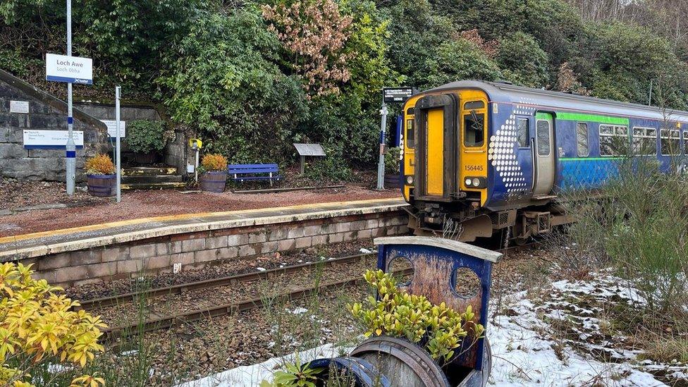 train at Loch Awe station