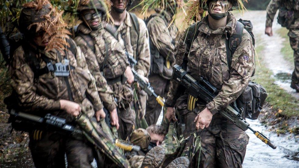 Recruits on exercise