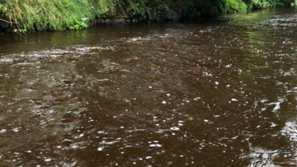 of the river Trevor fishes in to show the increase in level or as he calls it a few inches of spate after rain on Wed night