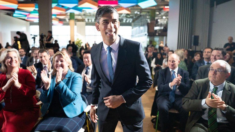 Rishi Sunak during speech in London on Wednesday