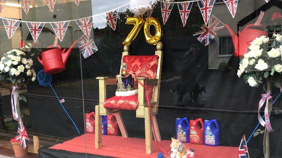 Royal themed window display