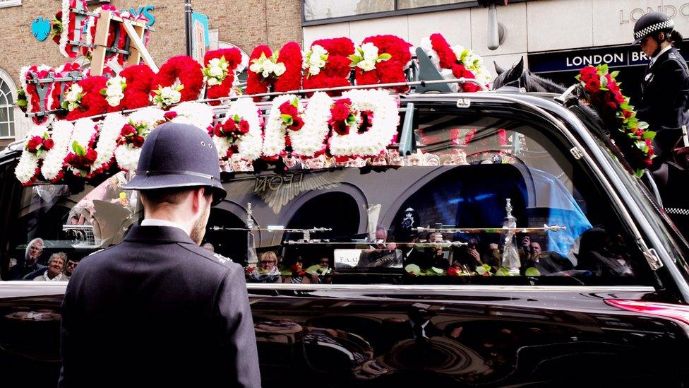 Police make their way to PC Palmer's funeral