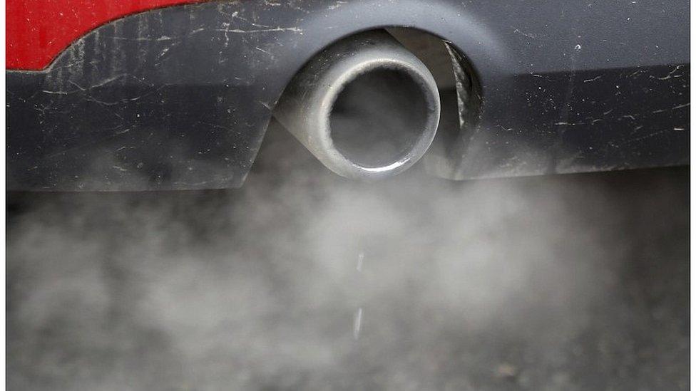 Fumes from car exhaust