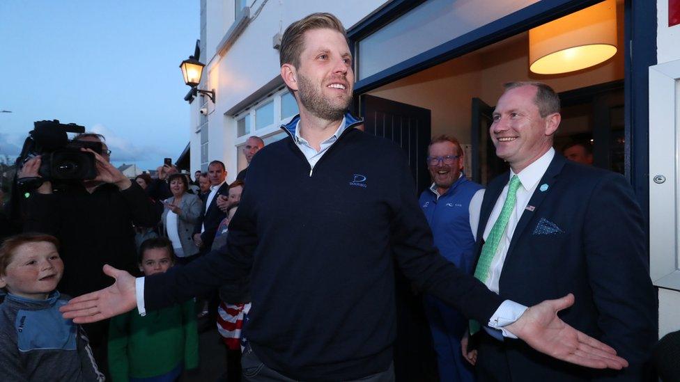 Donald Trump's son, Eric Trump, meets local residents in Doonbeg