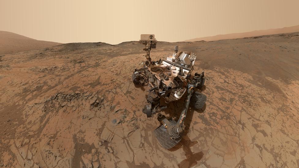 Curiosity rover selfie