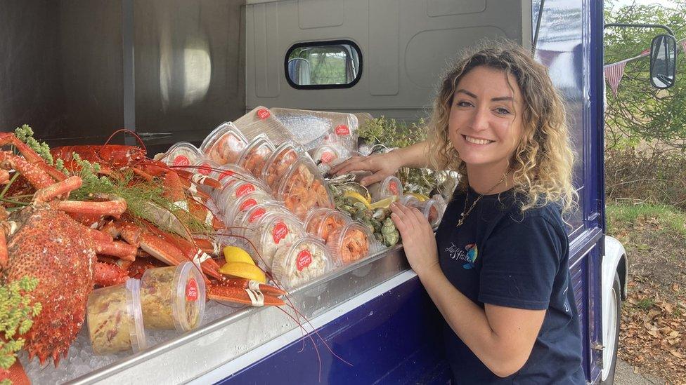 Gabby at her fish van