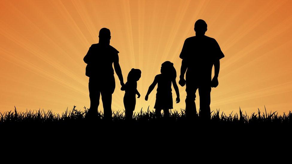 silhouette of a family