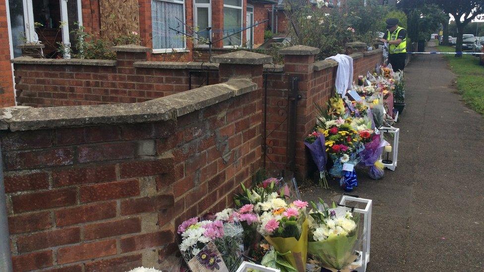 Flowers left at scene of attack in Northampton