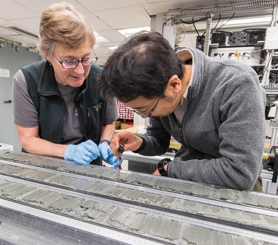 Sediment cores on Expedition 379