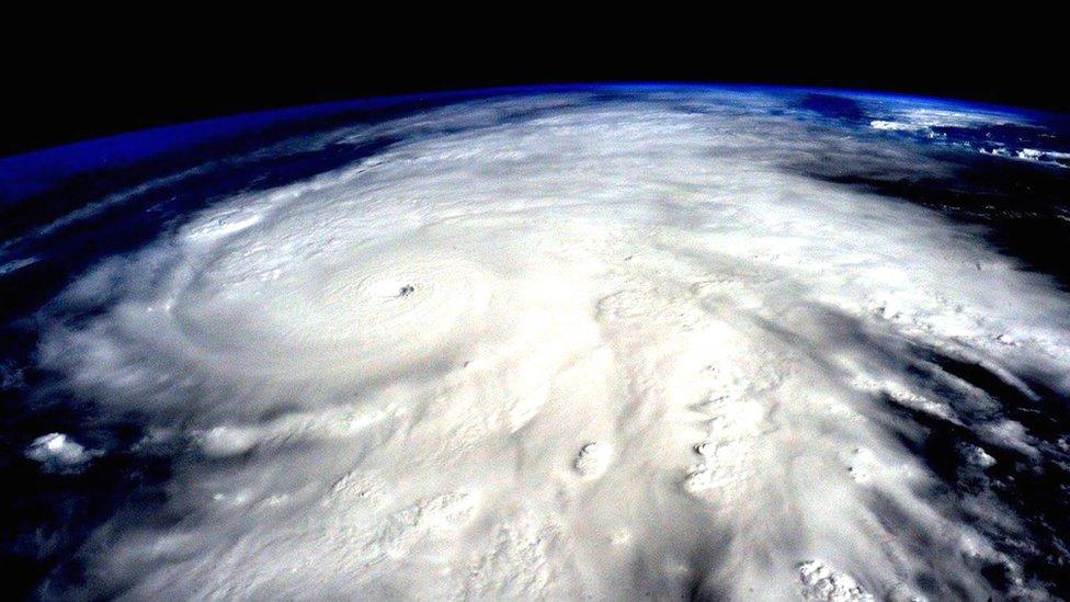 Hurricane Patricia is seen from the International Space Station. The hurricane made landfall on the Pacfic coast of Mexico on October 23, 2015.