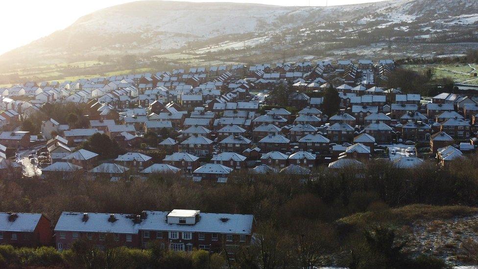 The Ballysillan area of north Belfast had snow showers on Tuesday morning