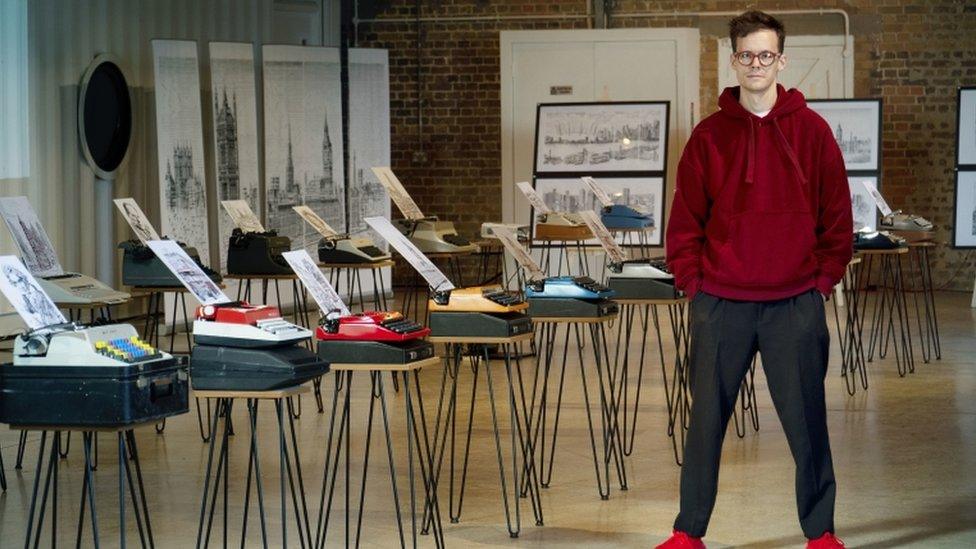 Artist James Cook in his studio