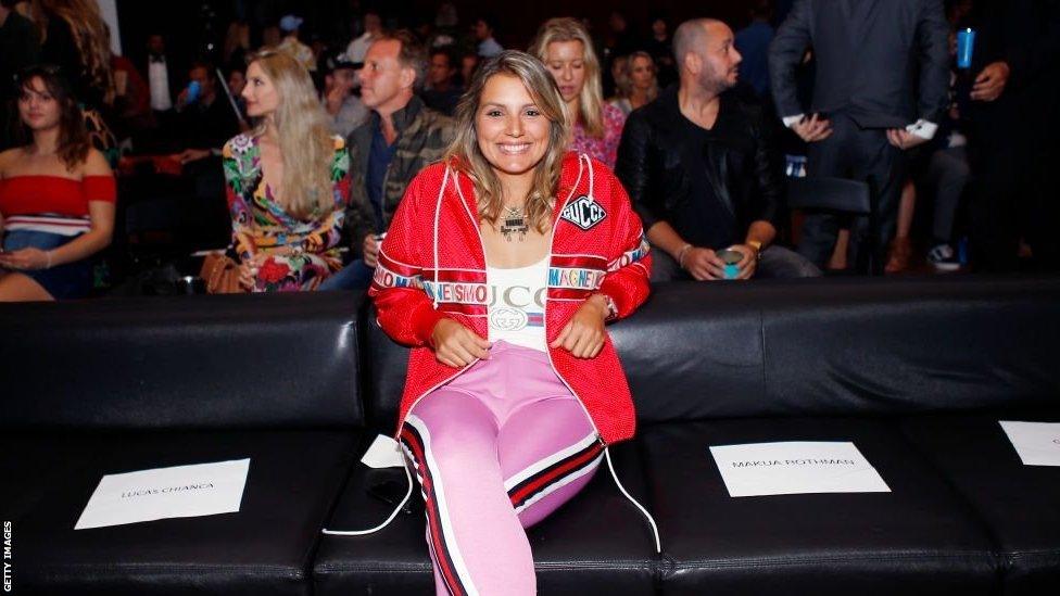 Maya Gabeira at an awards ceremony