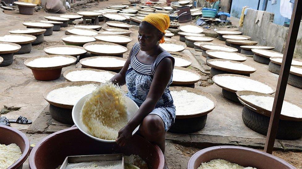 Woman preparing Attieke