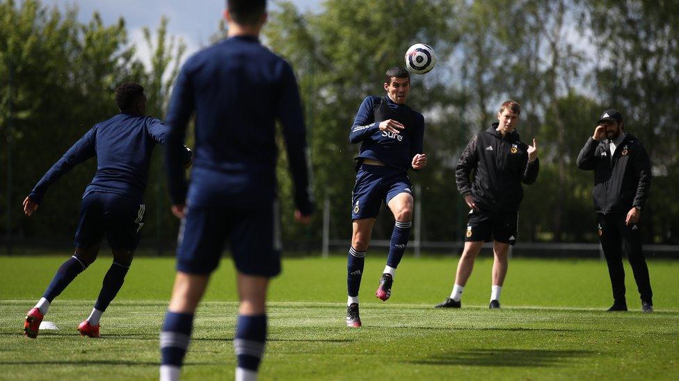 Wolves players in training