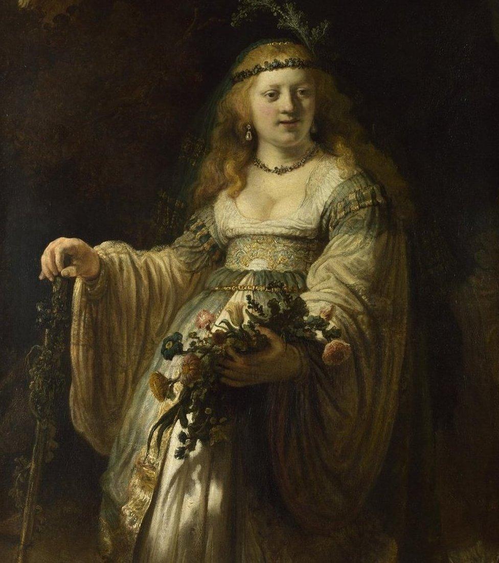 Saskia van Uylenburgh in Arcadian Costume, 1635, by Rembrandt