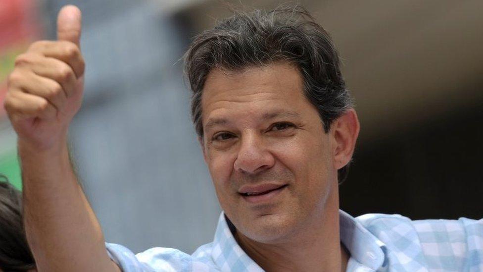 Brazilian presidential candidate Fernando Haddad attends a rally in Belo Horizonte, Brazil October 5, 2018.