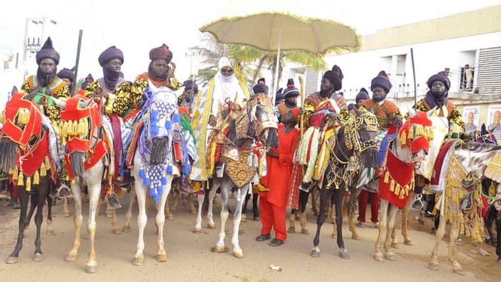 Emir of Keffi, Shehu Usman Chindo Yamusa III, and horsemen