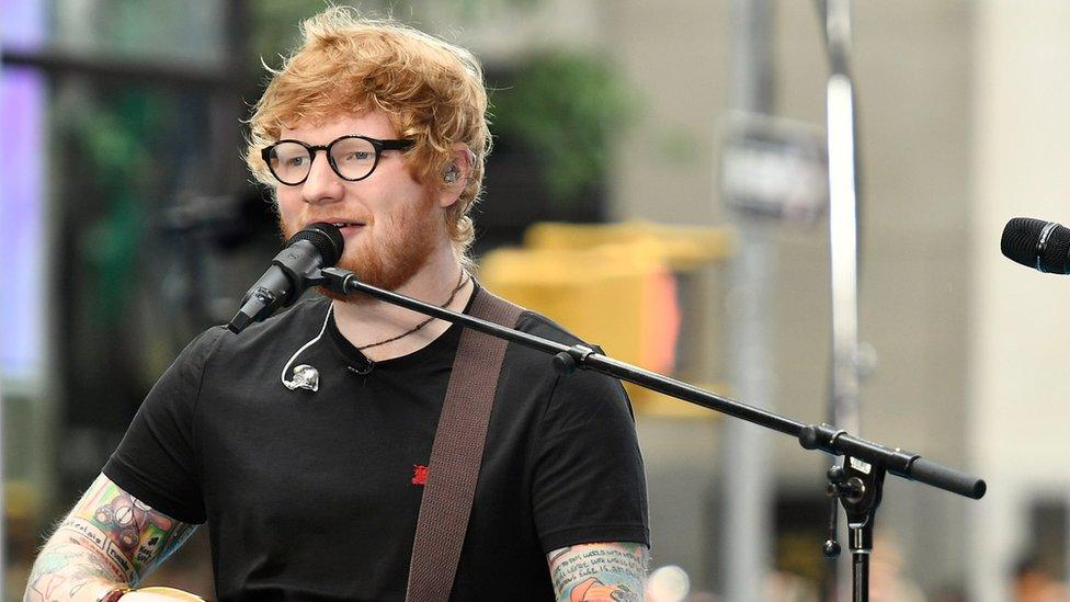 Ed Sheeram performing