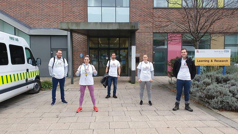 The team from Southmead Hospital embarking on their 10 million step walking challenge.