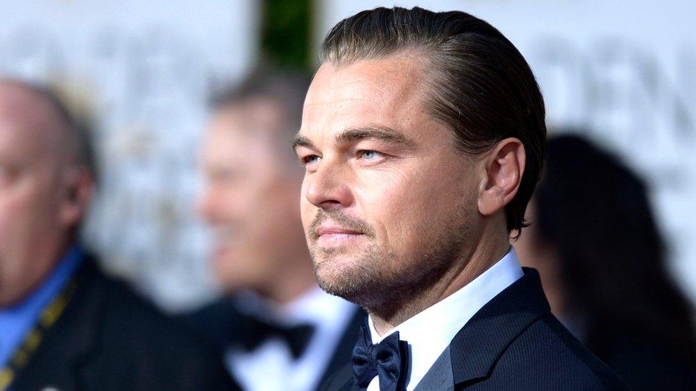 Leonardo DiCaprio arriving for the 73rd Annual Golden Globe Awards