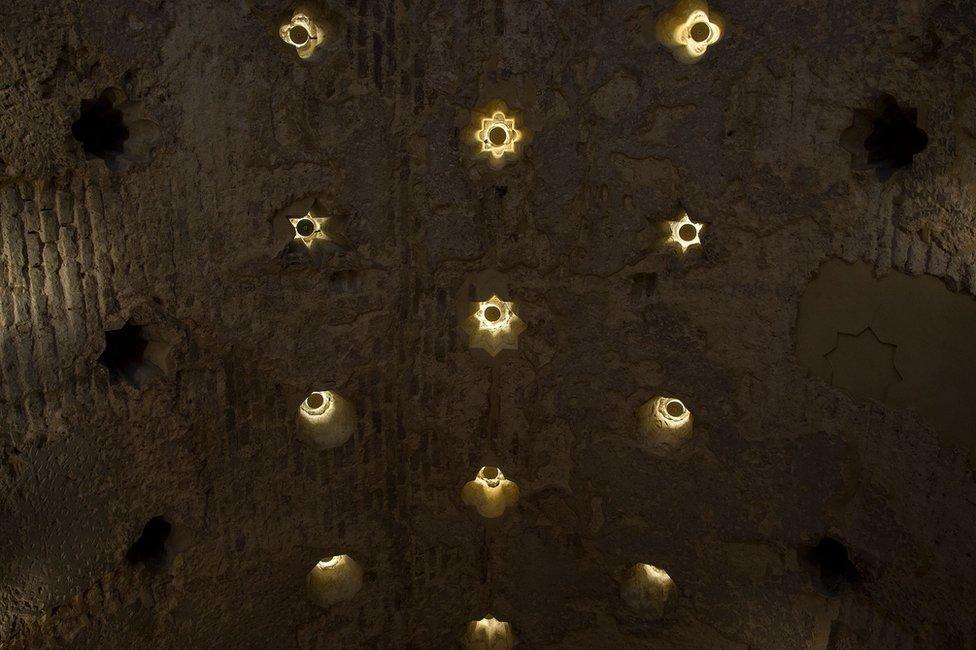 Skylights in the roof of the Moorish-style bar in Seville