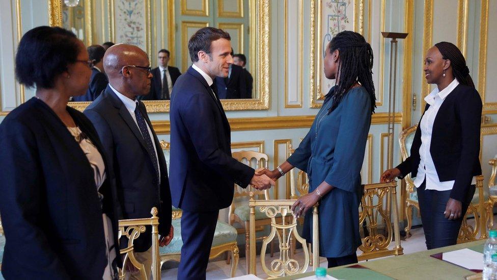 macron meets French representatives of a Rwandan genocide survivors group