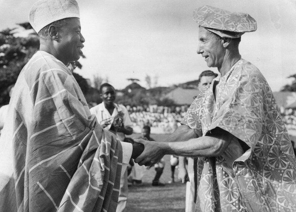 Sir Stanley Matthews visits Ghana in 1956