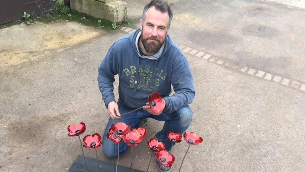 Michael Turner with poppies