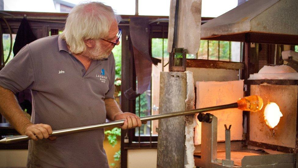 A Langham Glass product being made