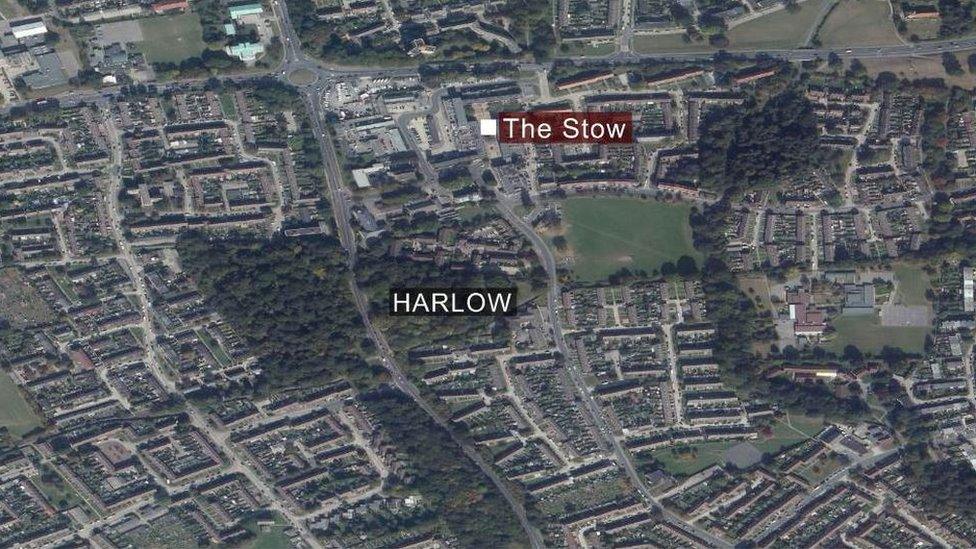 Map of The Stow, Harlow