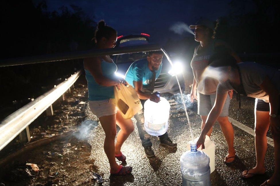 Puerto Ricans have been gathering water anywhere they can