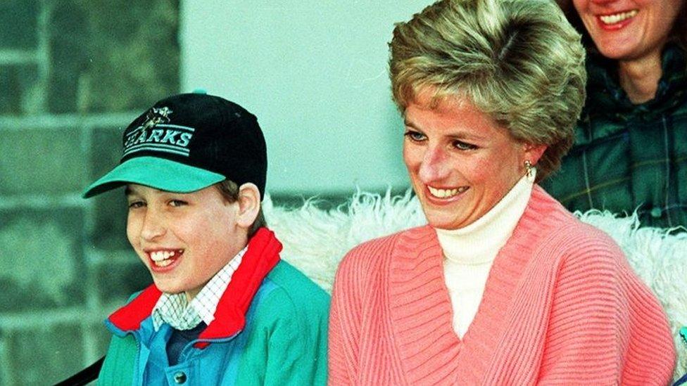 Prince William with his mother, Diana, Princess of Wales, in 1994