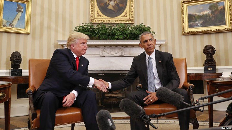 Donald trump and president barack obama