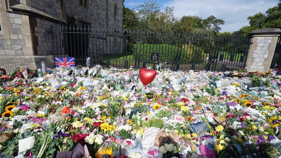 Flowers outside Windsor Castle